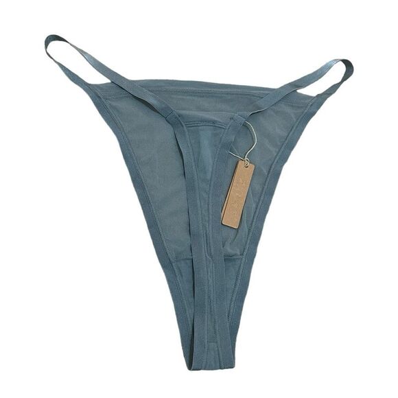 NWT SKIMS Summer Mesh String Thong In Arctic Blue Sheer Thong - Picture 3 of 4